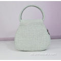 Bolso tote de lino y algodón con flores de seis pétalos de estilo étnico